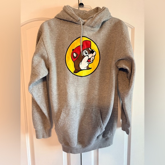 BUCEES Sweatshirt Hoodie Adult small Long Sleeve Pullover Gray Oversized - Picture 1 of 2